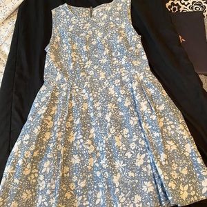 Blue and white floral dress
